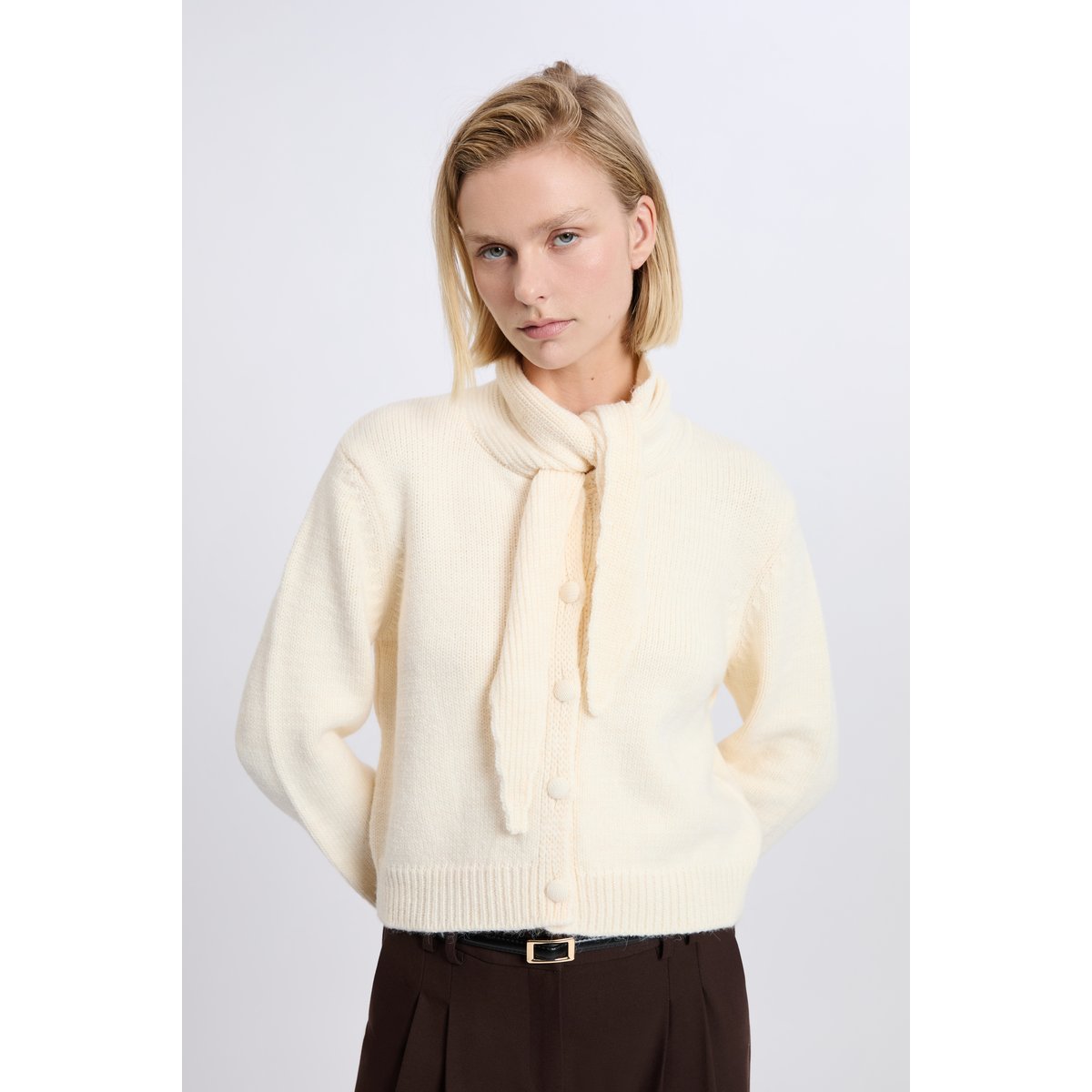 Gilet à nouer A AYA GILET ecru, ETAM