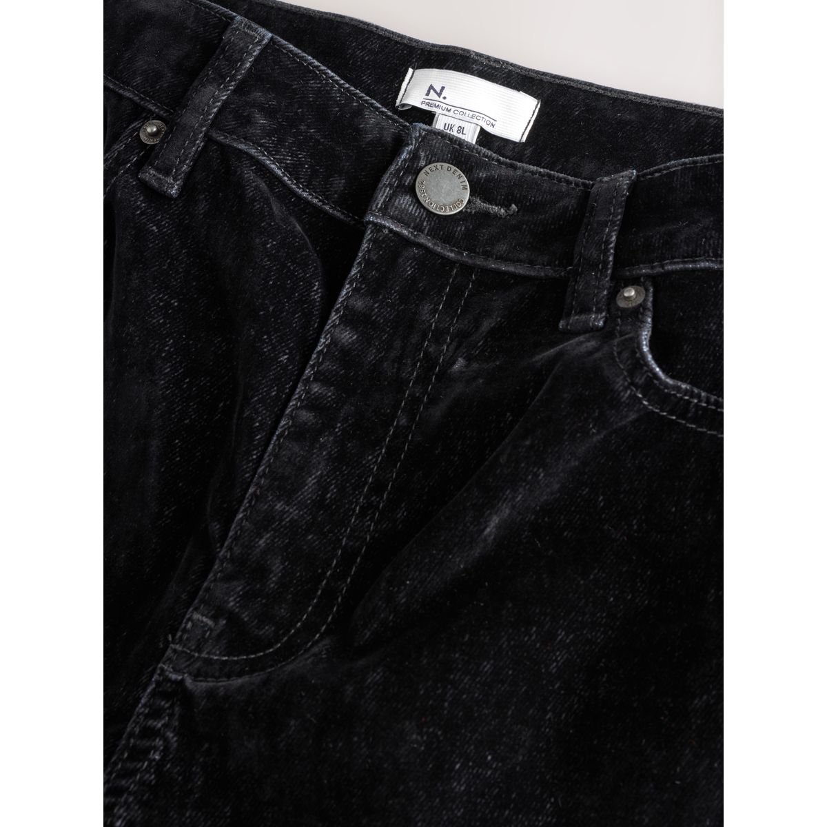 Jean large à motif floqué n. premium noir, NEXT