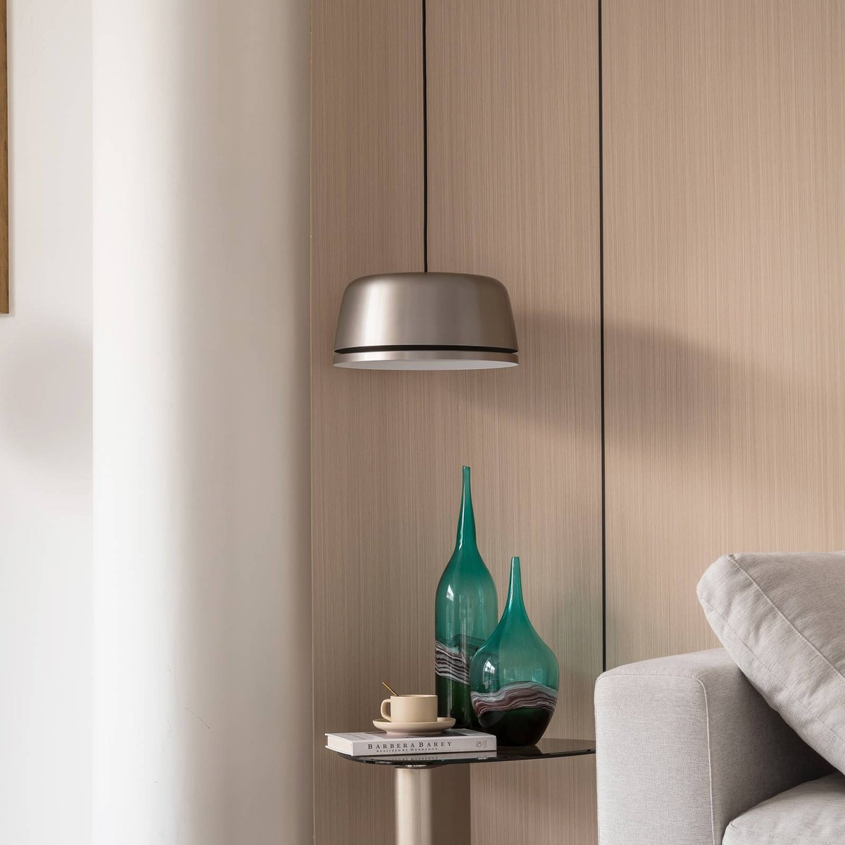 Suspension en aluminium designLED, Faelinor gris argenté, LUCANDE