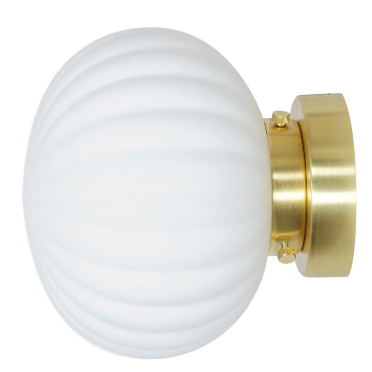 Applique Globe Opale Et Doré Satiné Flot blanc, MILLUMINE