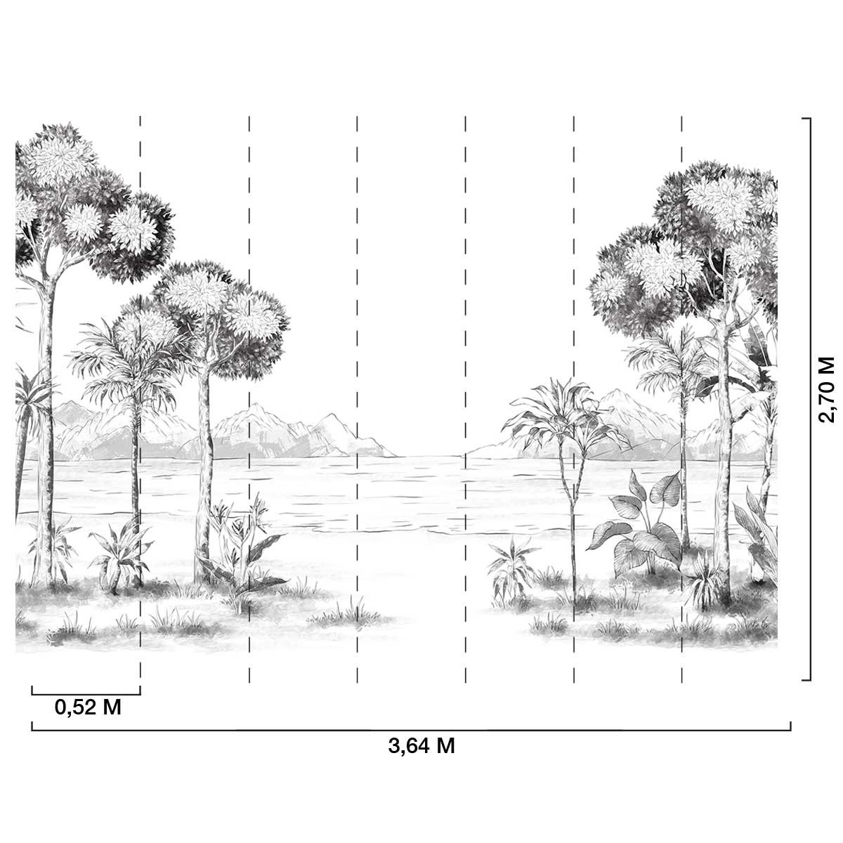 Papier peint rivière des caraîbes intissé, HEXOA