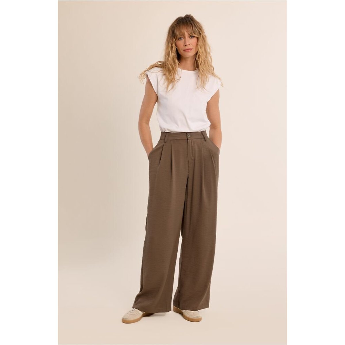 Pantalon large fluide vert kaki, MOLLY BRACKEN