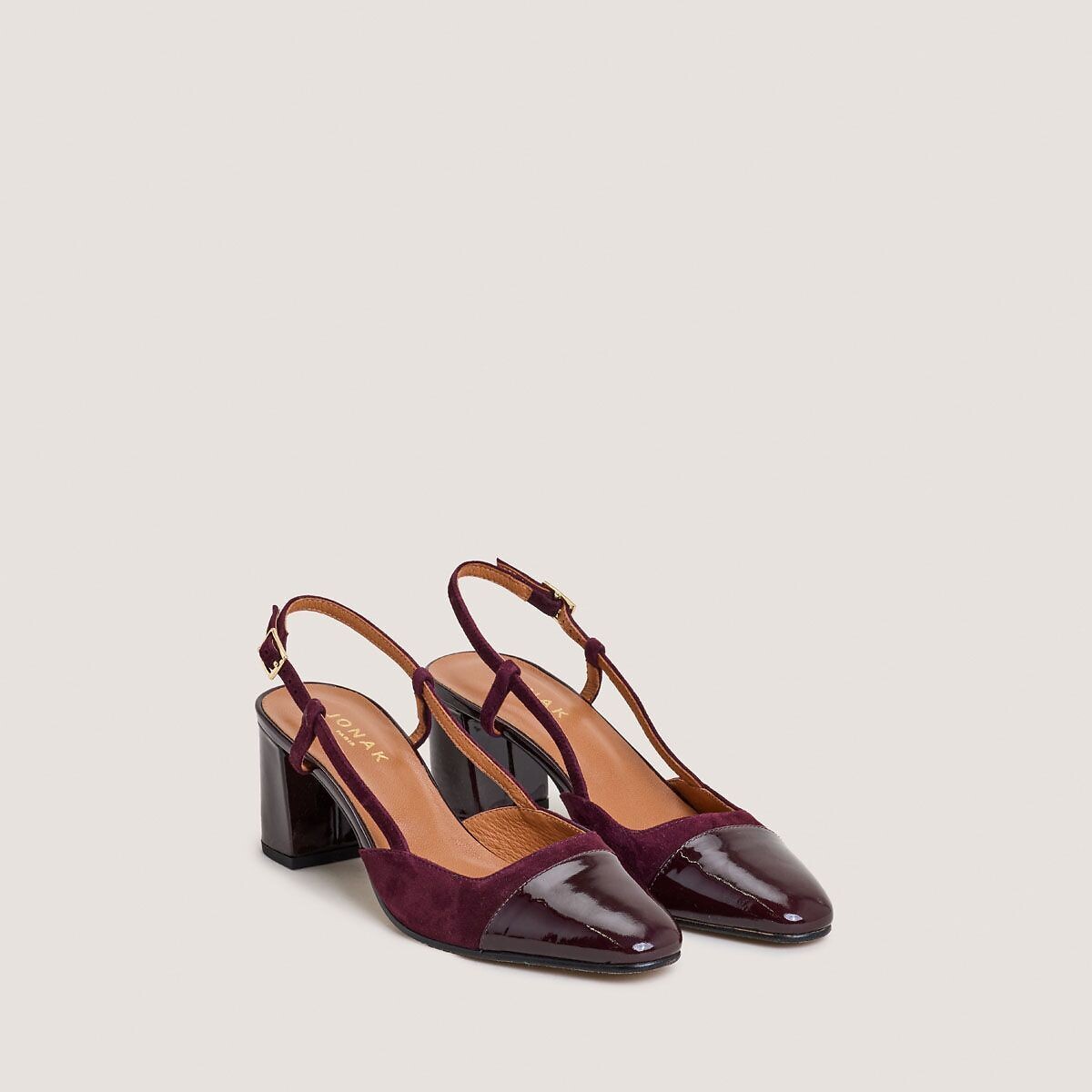 Décolleté in camoscio, tacco alto, DHAPOP bordeaux , JONAK