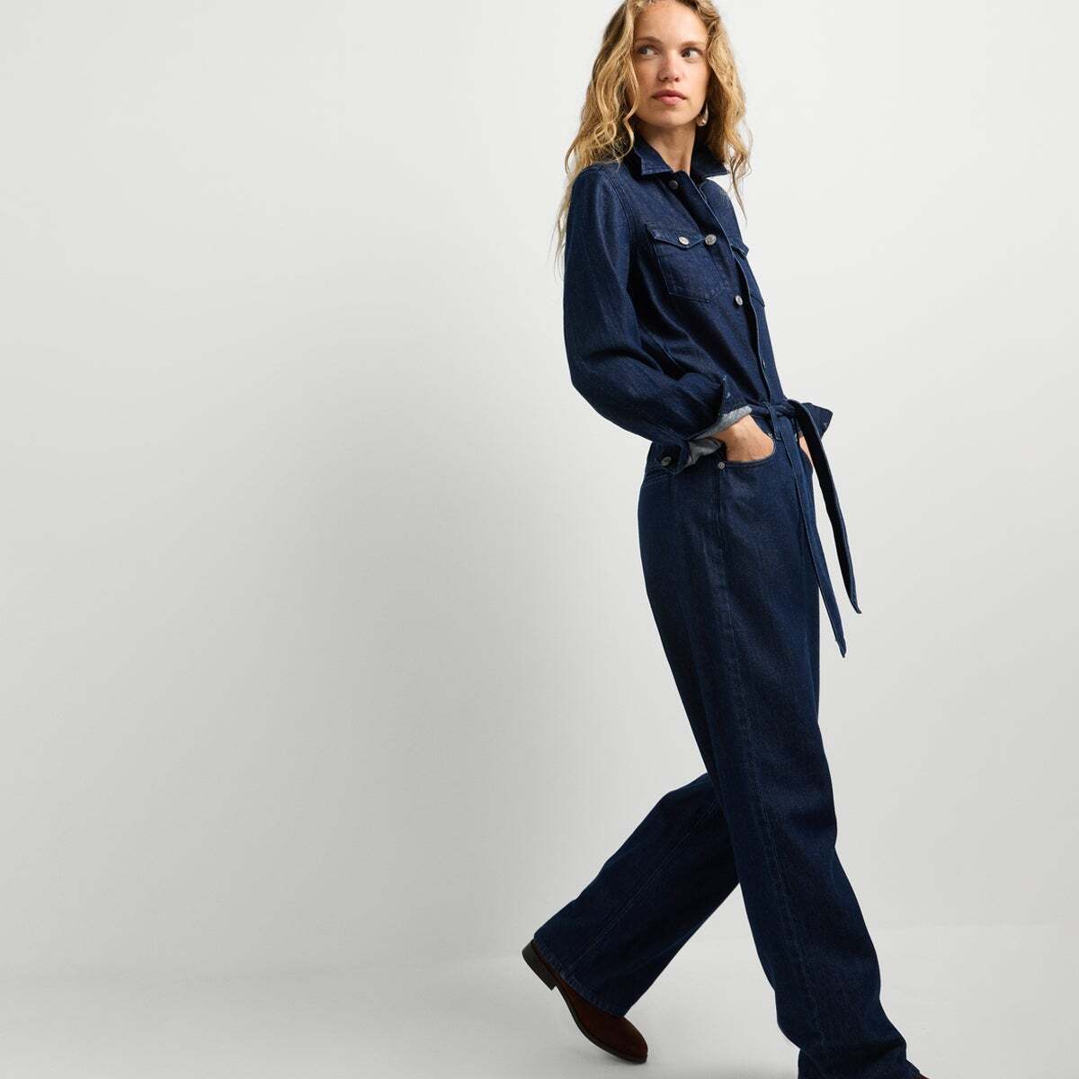 Combinaison Longue Coupe Décontractée En Denim 10oz indigo tencel blend denim, PEPE JEANS