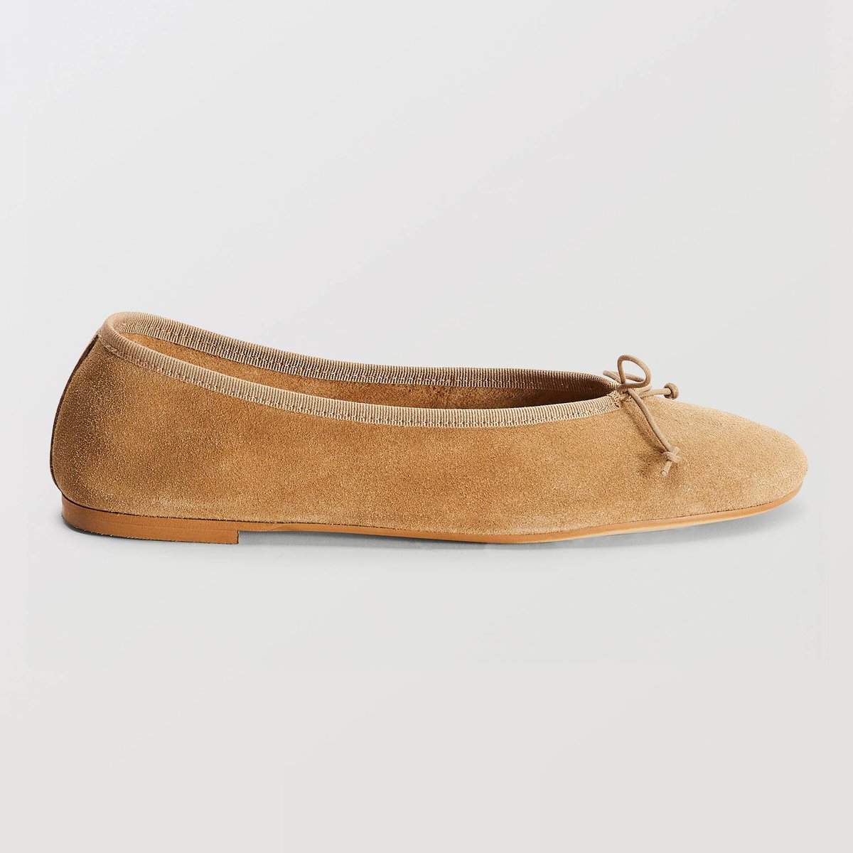 Ballerines en cuir camel, MONOPRIX