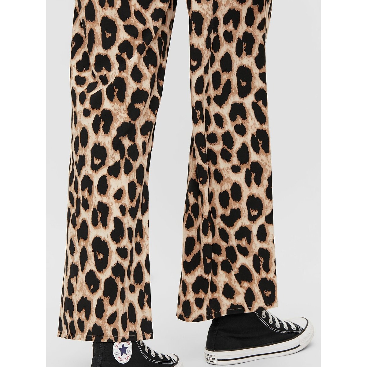 Pantalón de leopardo, talle alto estampado de leopardo, PIECES