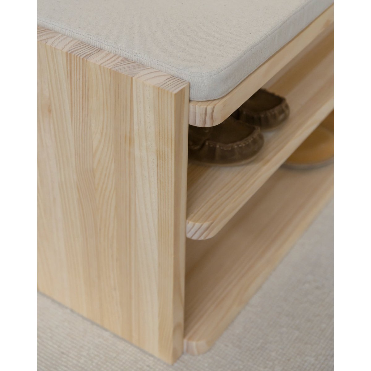 Étagère à chaussures non verni 80 cm MARIOLA bois clair, NAAN FURNITURE
