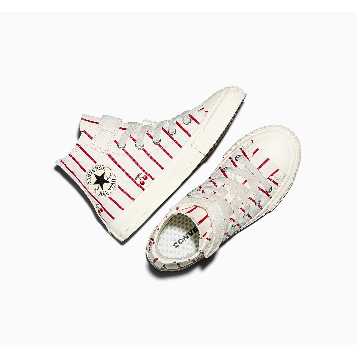 Baskets CHUCK TAYLOR ALL STAR 1V HI SUMMER MARKET rayé blanc/rouge, CONVERSE