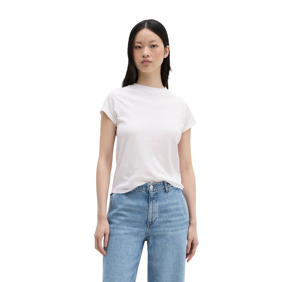 T-shirt regular en coton organique blanc, MARC O'POLO
