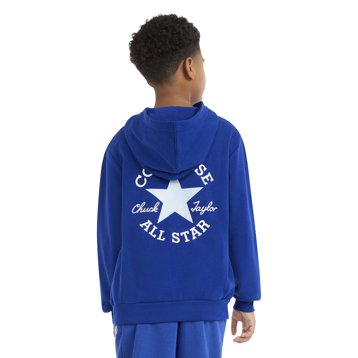 Sweat à capuche en molleton léger bleu, CONVERSE
