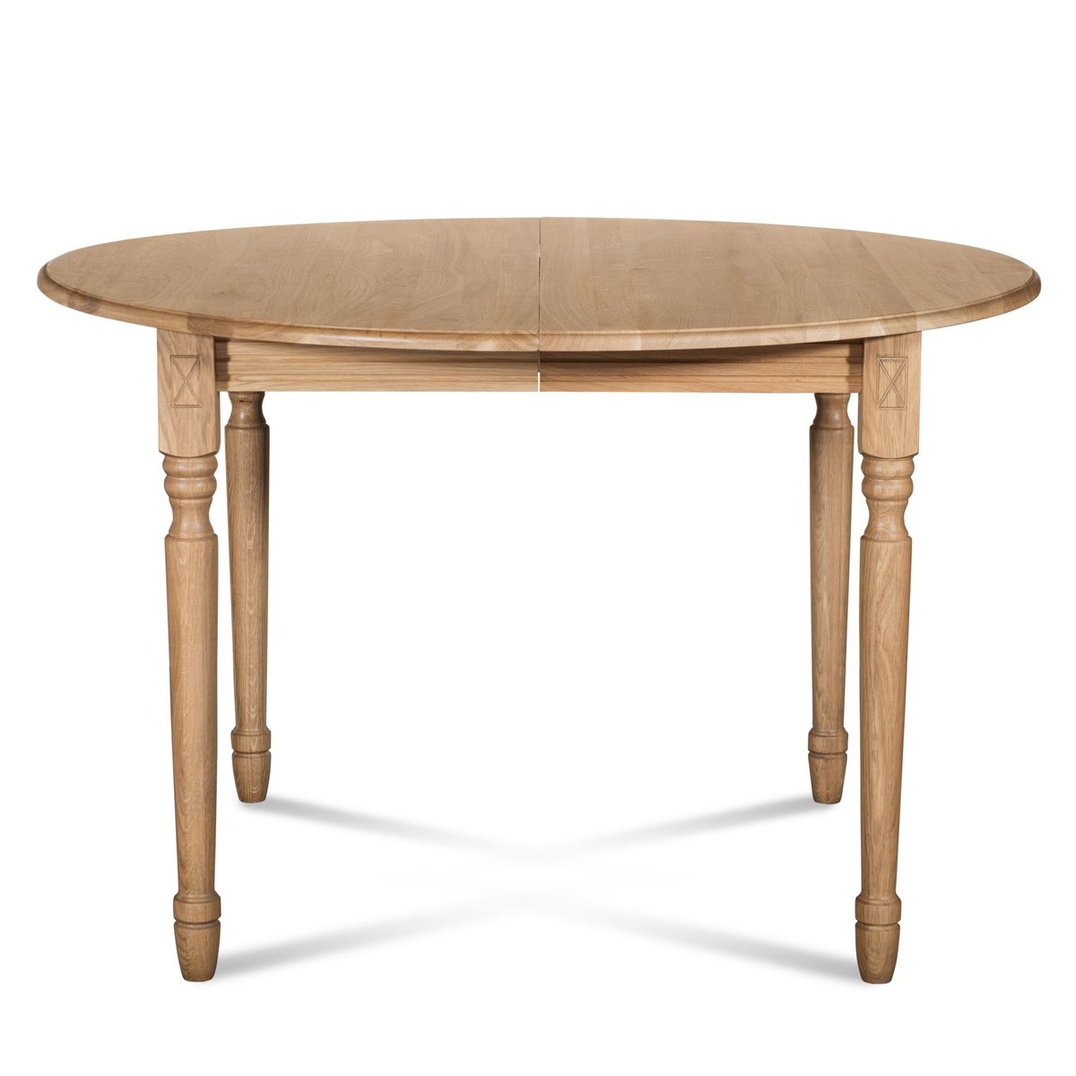 Table extensible ronde bois D115 avec 1 allonge et pieds tournés - VICTORIA chêne, HELLIN, DEPUIS 1862