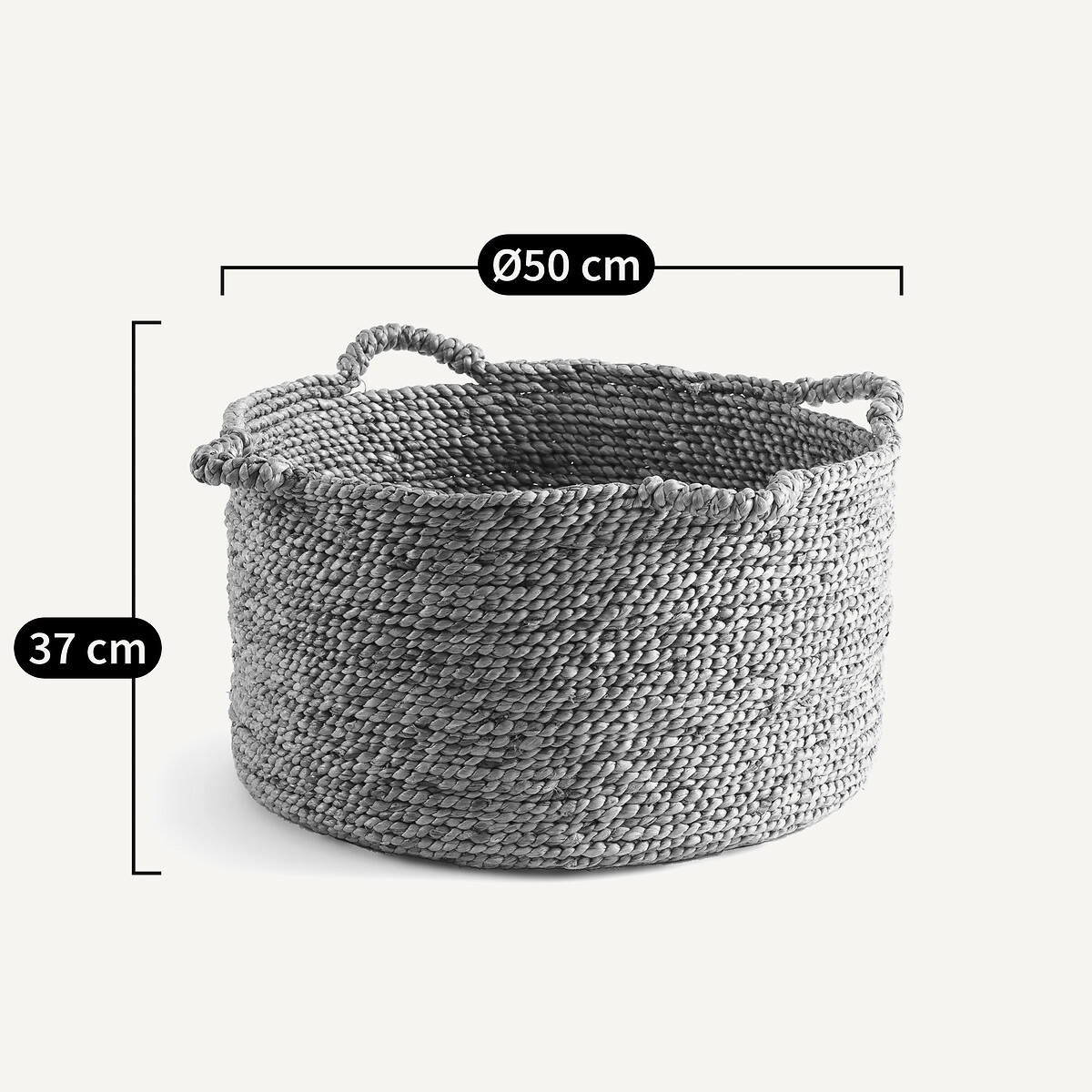 Panier tressé rond H37 cm, Raga naturel, AM.PM