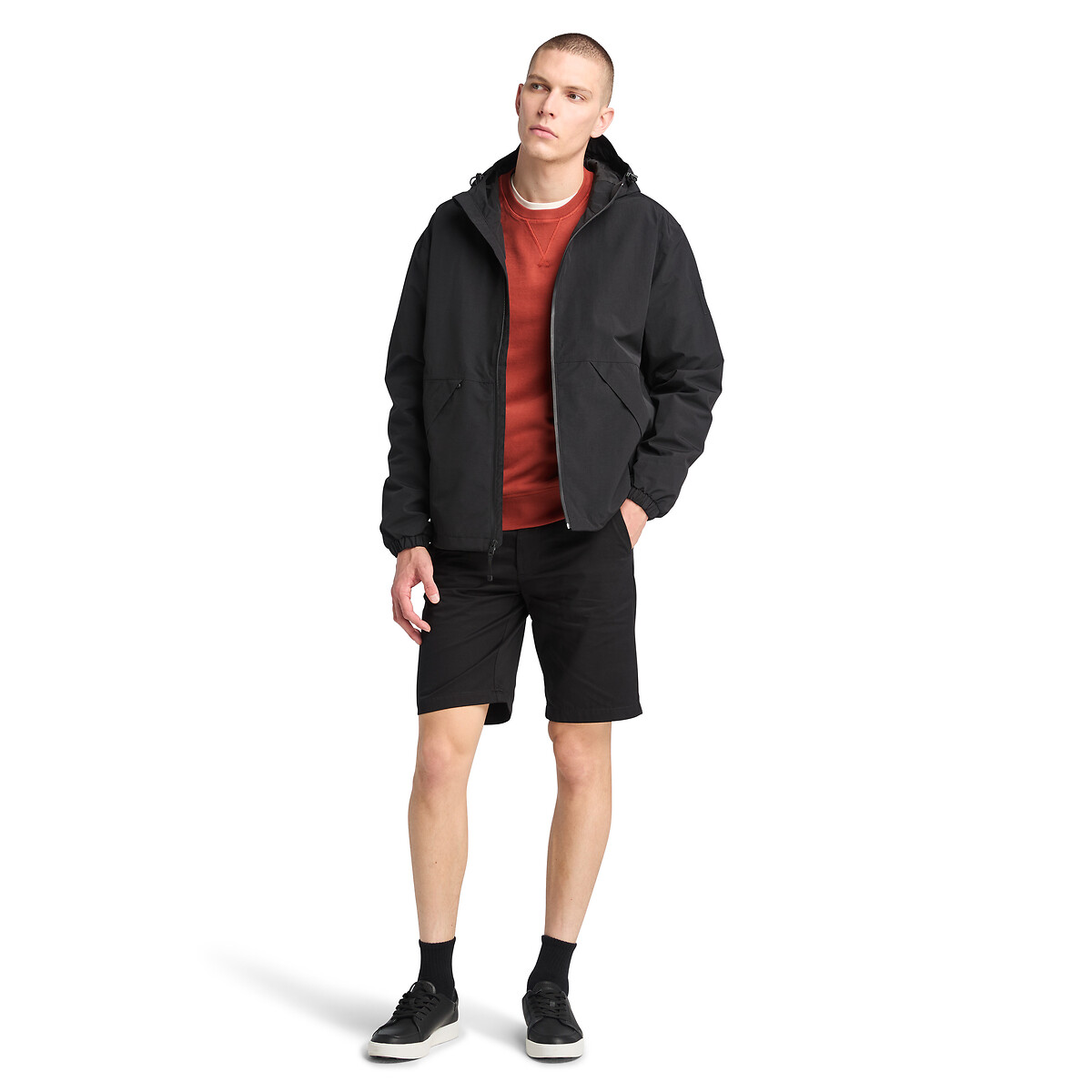 Corta-vento com capuz preto , TIMBERLAND