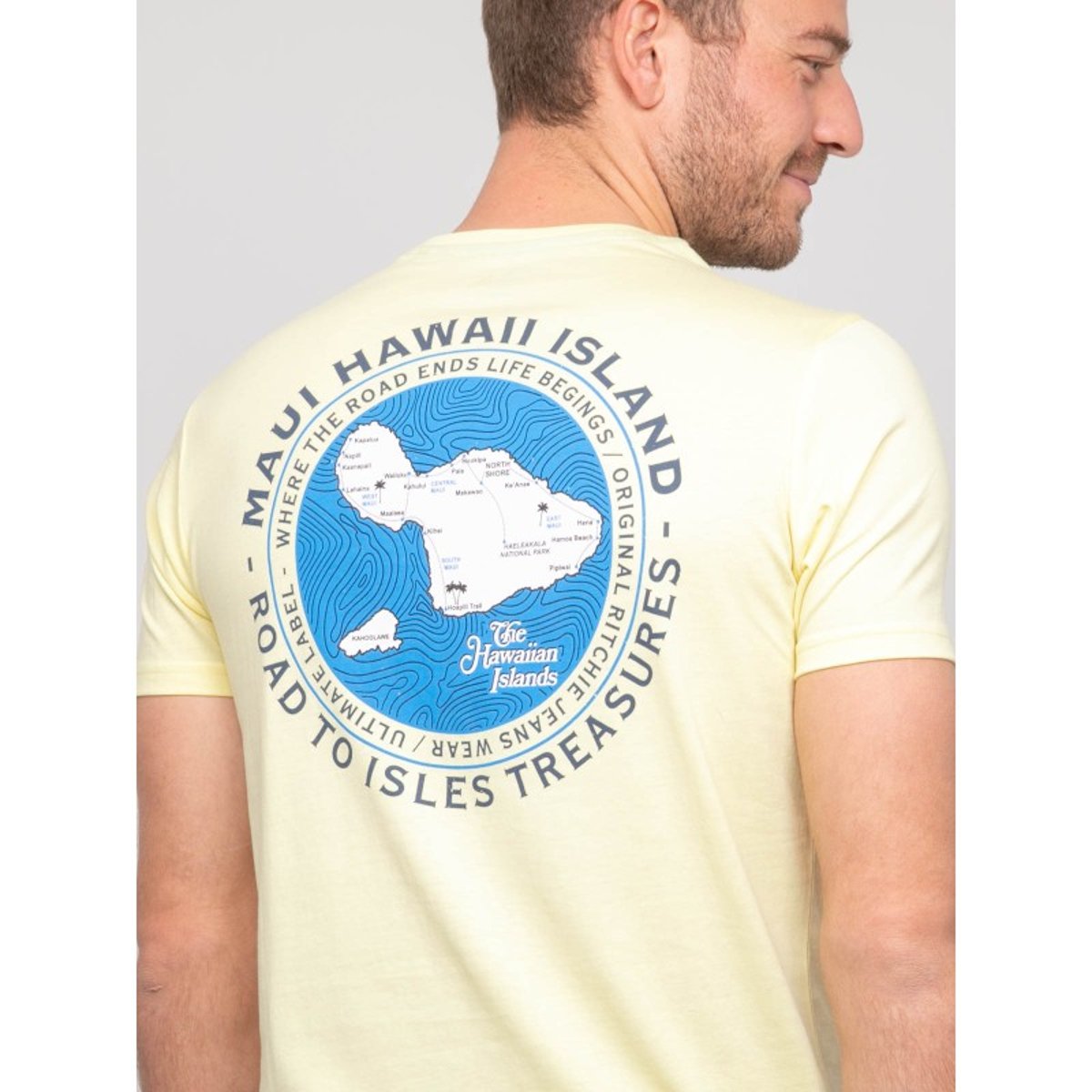 T-shirt Coton Motifs Nantorin jaune, RITCHIE