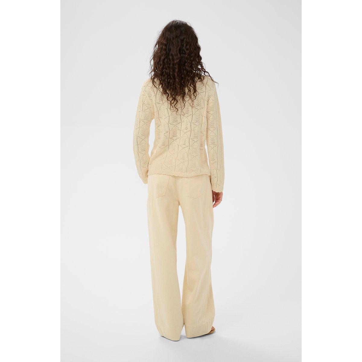 Pullover tricoté blanc turtledove, SOAKED IN LUXURY