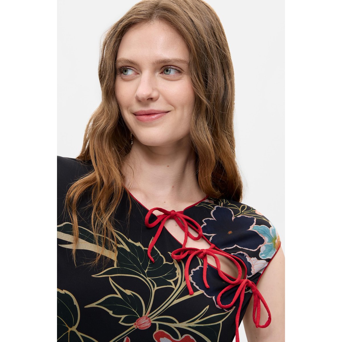 T-shirt oriental imprimé noir, DESIGUAL