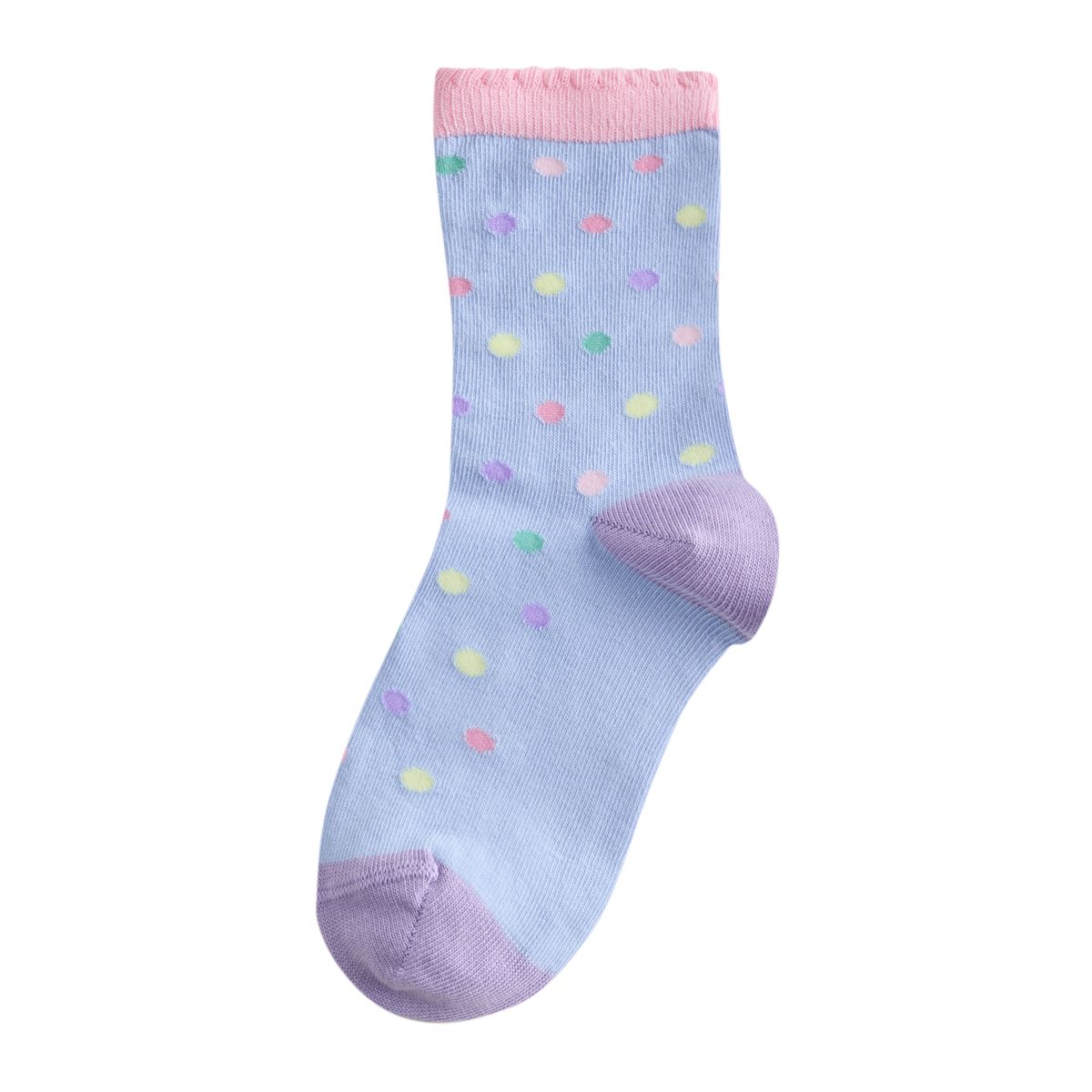 Socquettes en coton à rayures/pois, 7 paires rose et violet, NEXT
