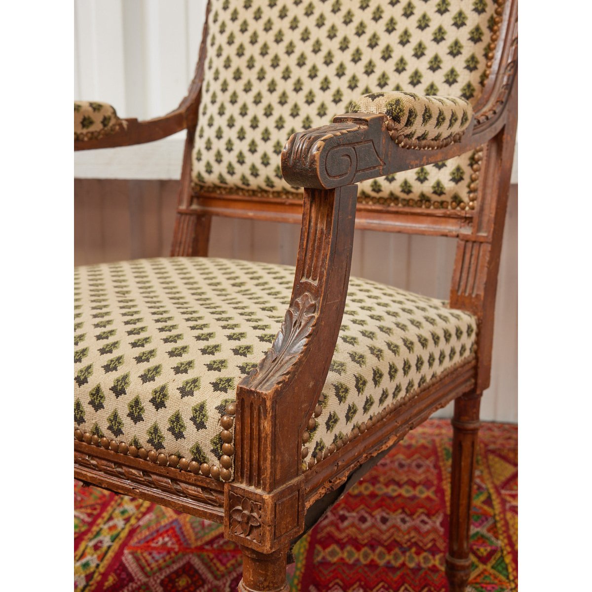 Fauteuil XIXème en bois Ernest N°1083 - Bon état blanc, DEBONGOUT