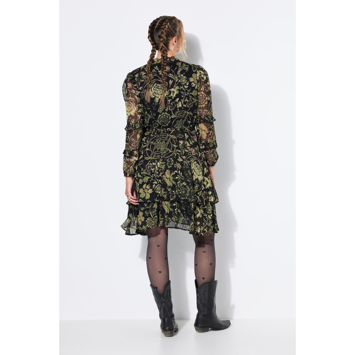 Robe mini avec ruchés noir, STUDIO UNTOLD