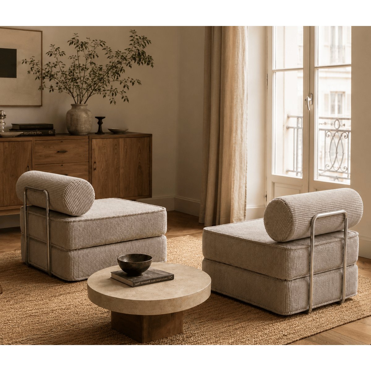 Fauteuil relaxation design moderne SURB crème, MEOW BABY
