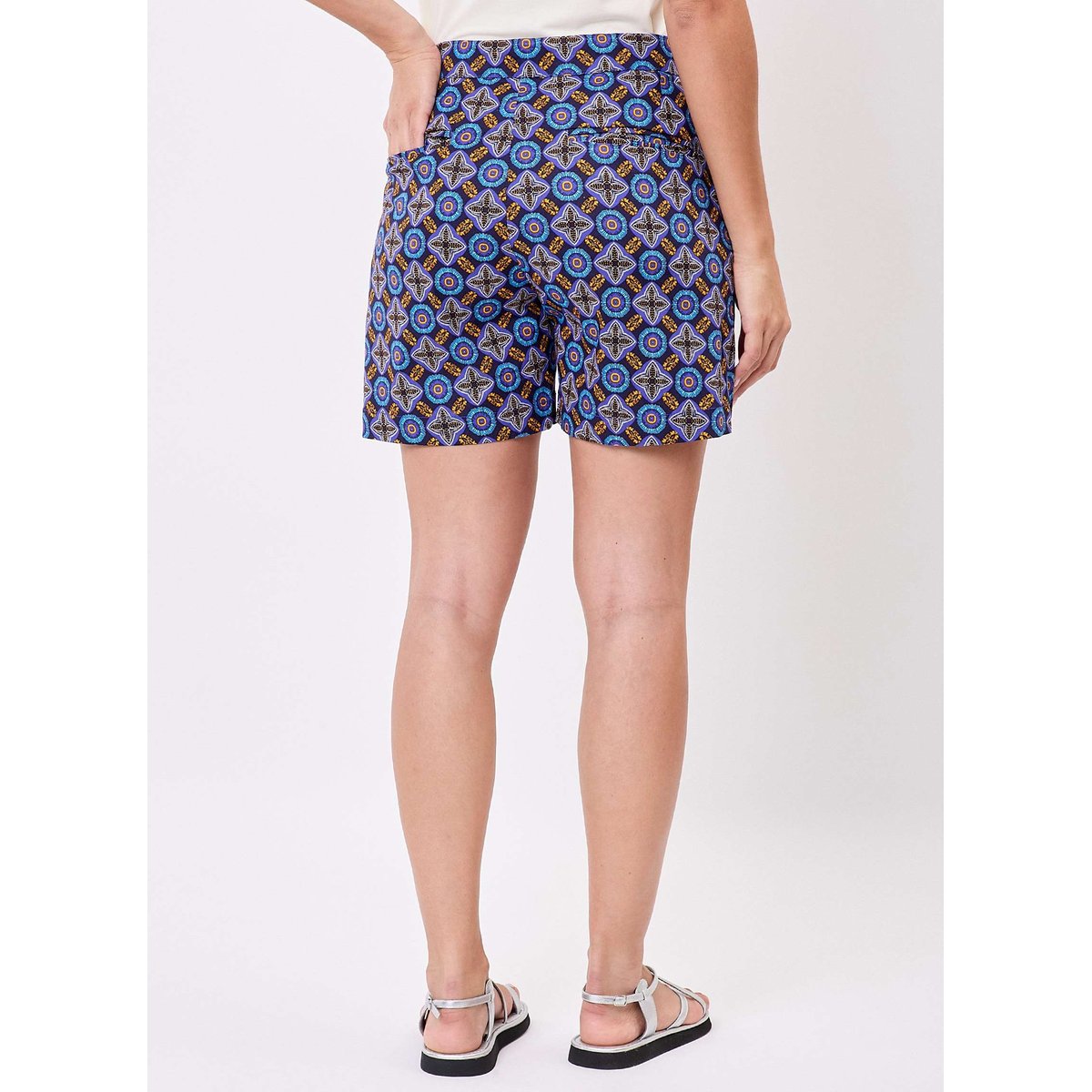 Short à pont coton stretch EDNA bleu navy nairobi, PRINCESSE NOMADE