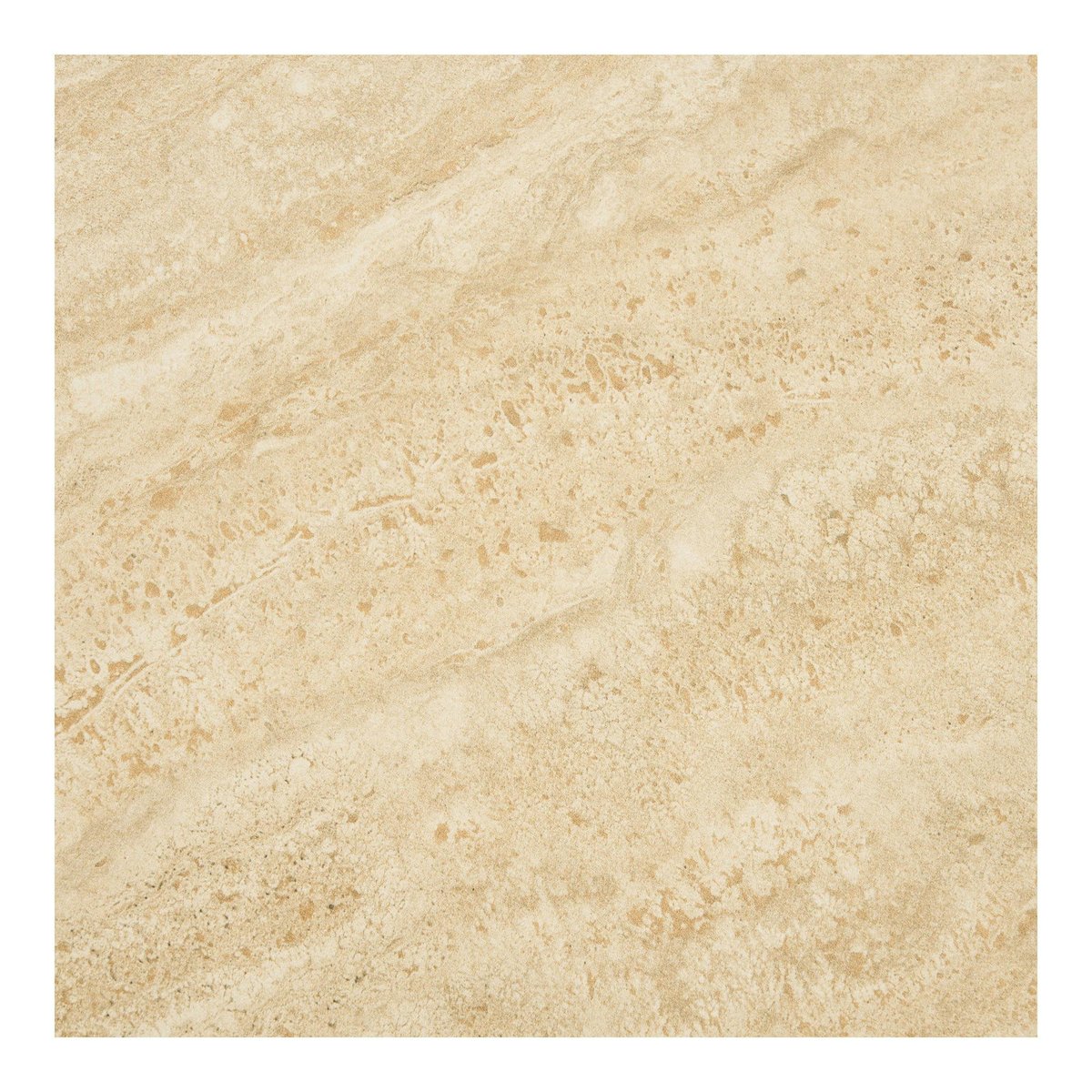 Table à manger ronde en céramique aspect travertin ø120 PRATO beige, PIER IMPORT