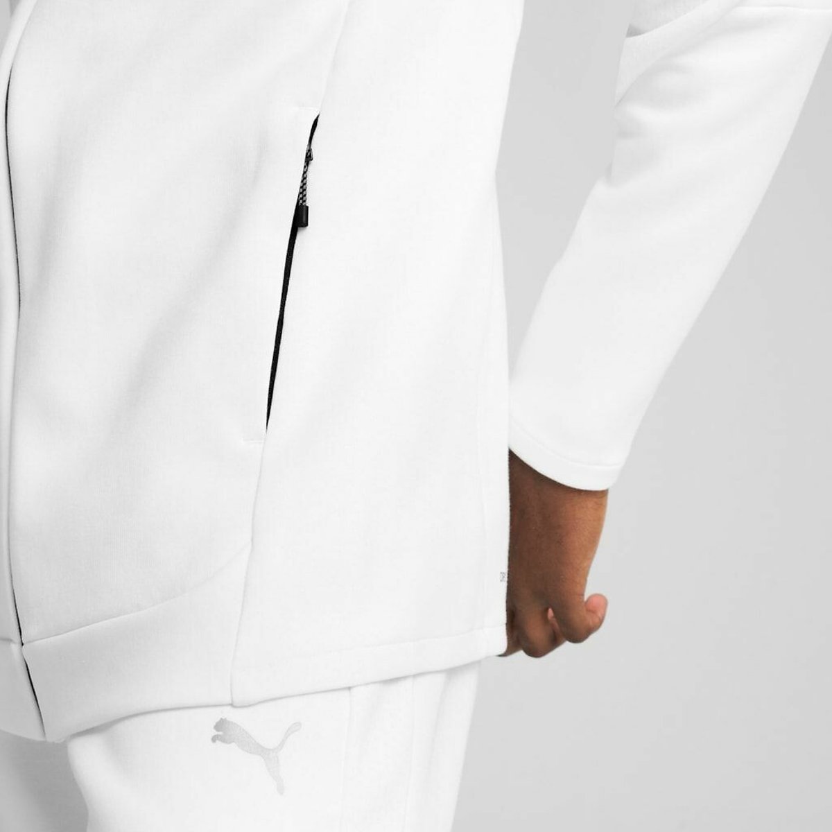 Sweat aberta com capuz Evostripe branco, PUMA
