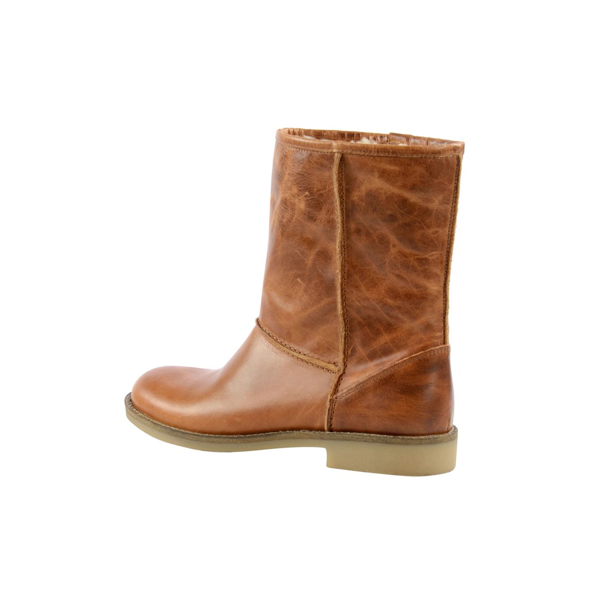 Bottes courtes en cuir cognac, SACHA