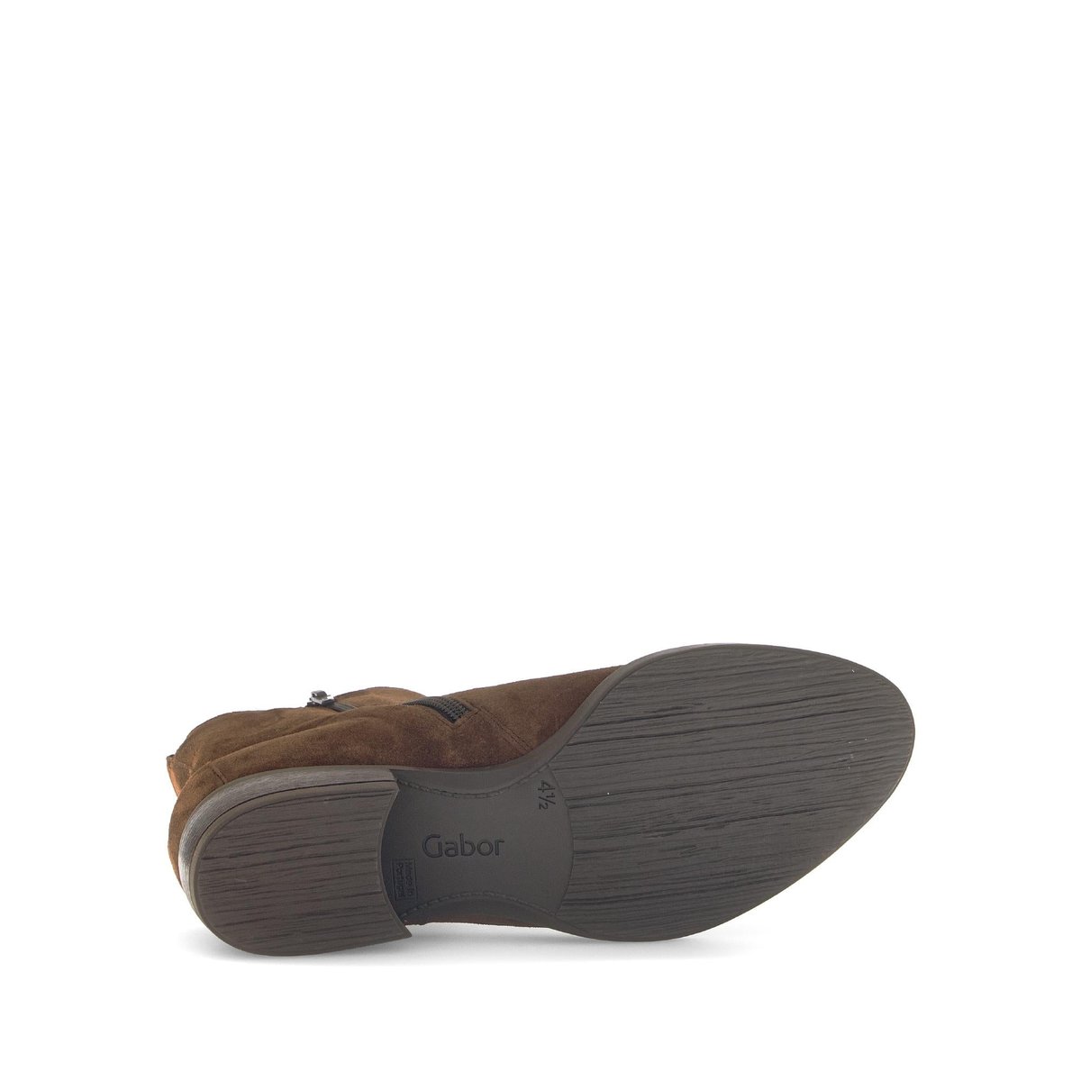 Bottines en cuir à talon décroché marron, GABOR