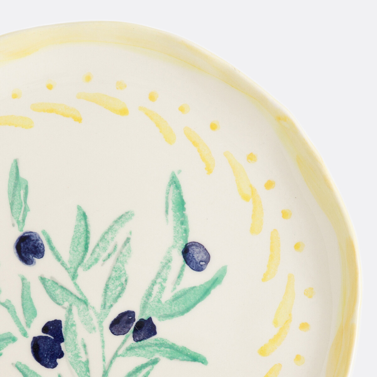 Juego de 4 platos de postre de gres, Capria amarillo/verde, LA REDOUTE INTERIEURS