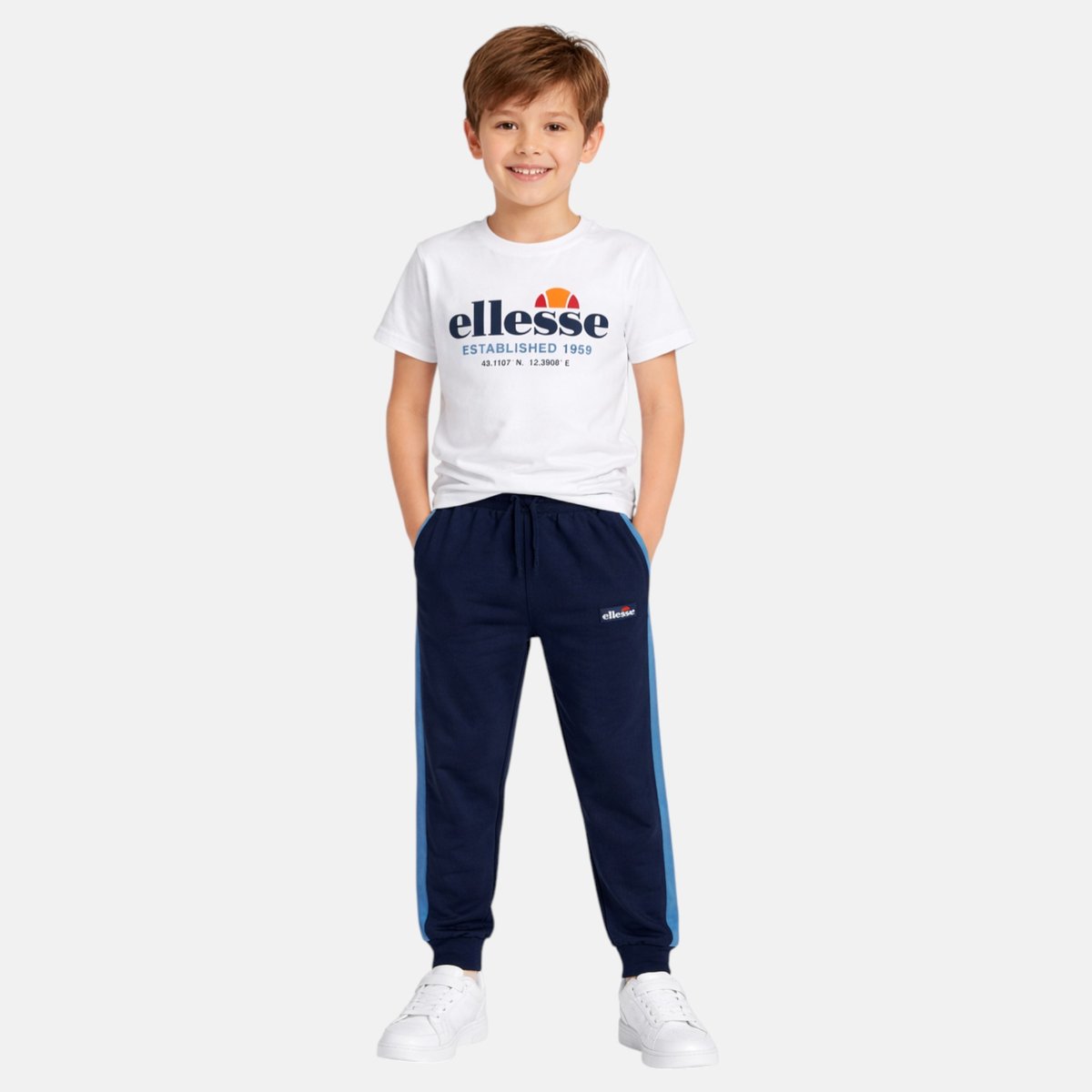 Lot de 2 t-shirts manches courtes et pantalon de jogging TEAM bleu marine, ELLESSE