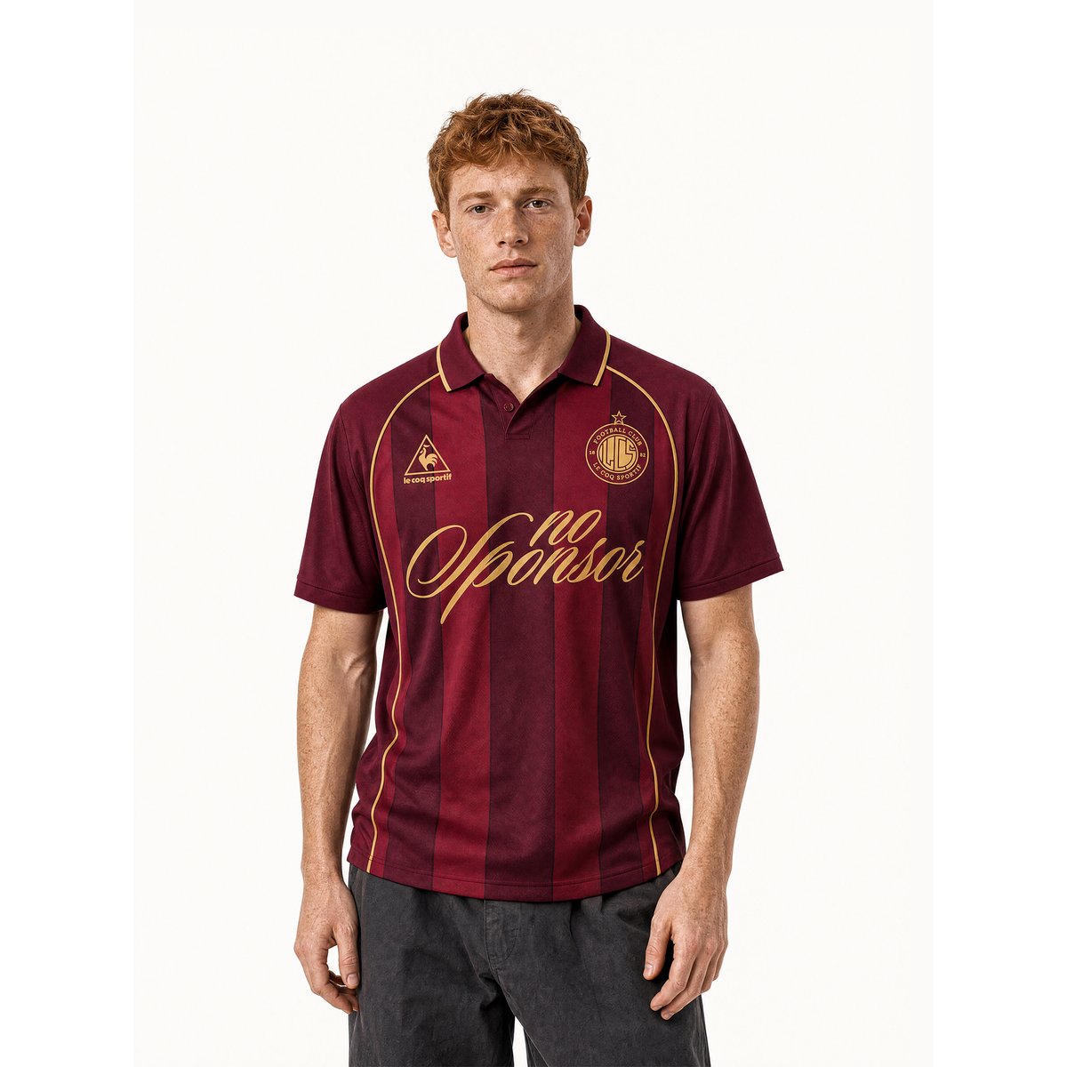 Maillot de foot JERSEY prune camuset/rambo red, LE COQ SPORTIF
