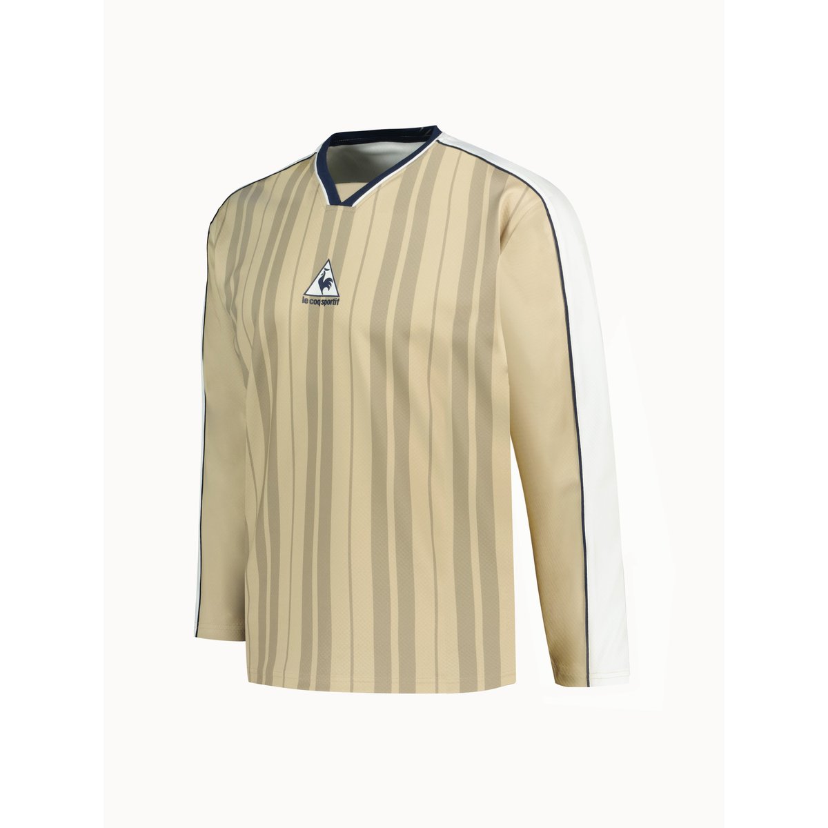 Maillot relax en double face avec bandes ton sur ton JERSEY safari/marshmallow, LE COQ SPORTIF