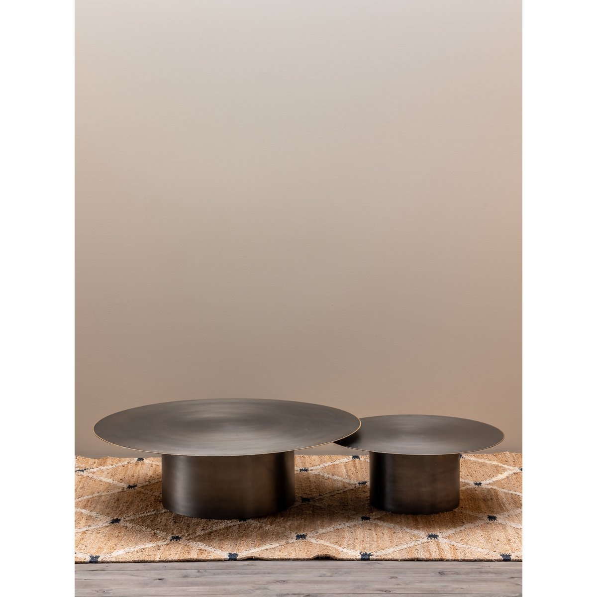 Lot de 2 tables basses en métal CALGARY gris, CHEHOMA