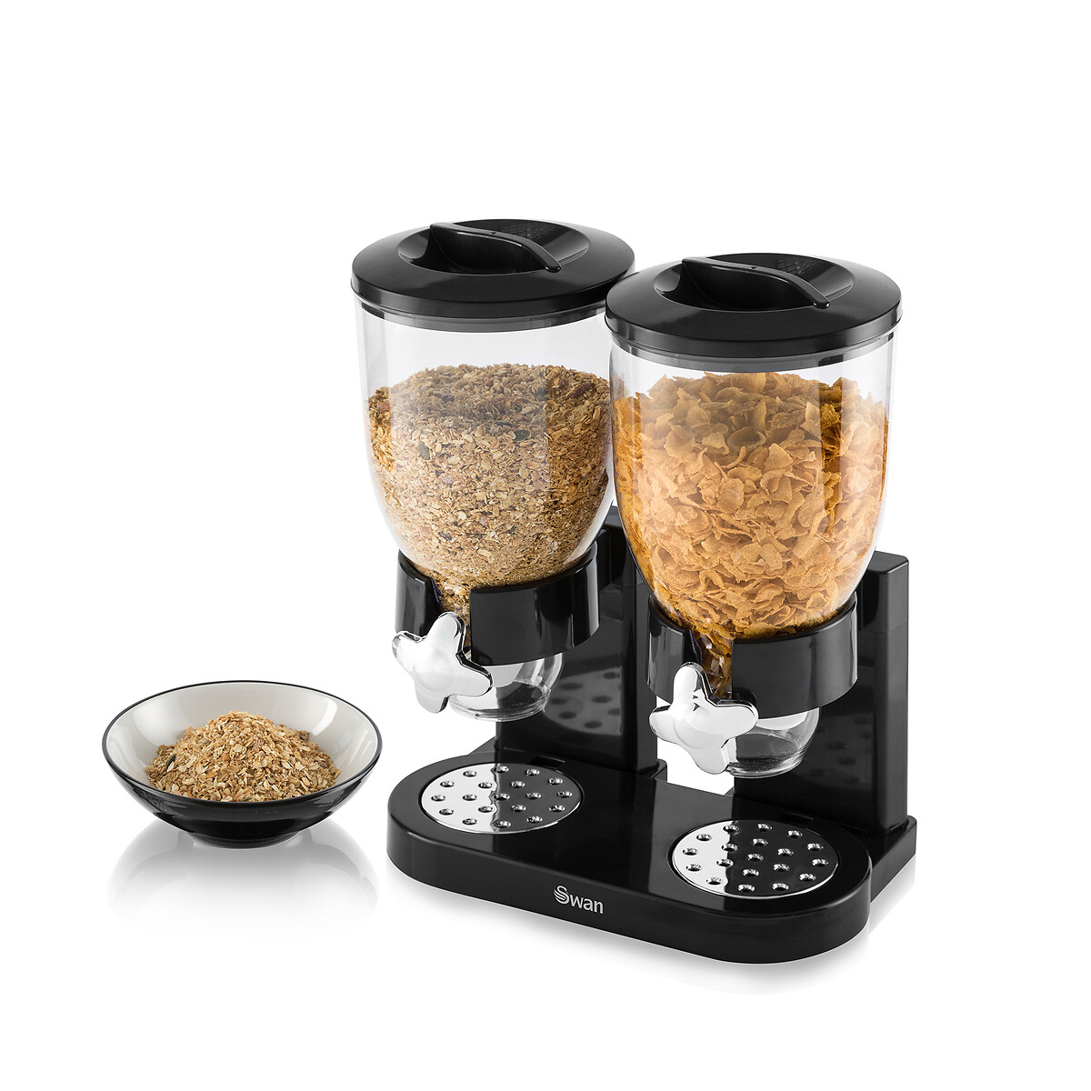 3.5L Double Cereal Dispenser black, SWAN