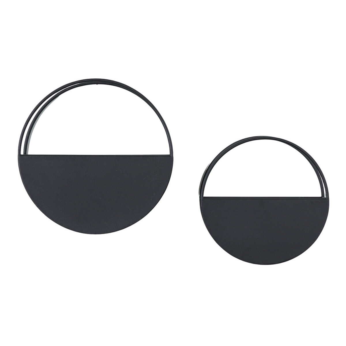 Set of 2 Round Wall Planters black, ÉDITÉ