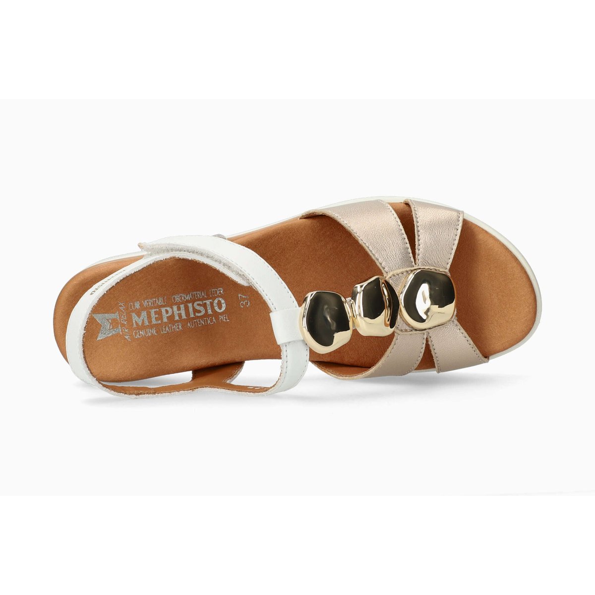 Sandales en cuir SALLIE gris platinum 5148, MEPHISTO