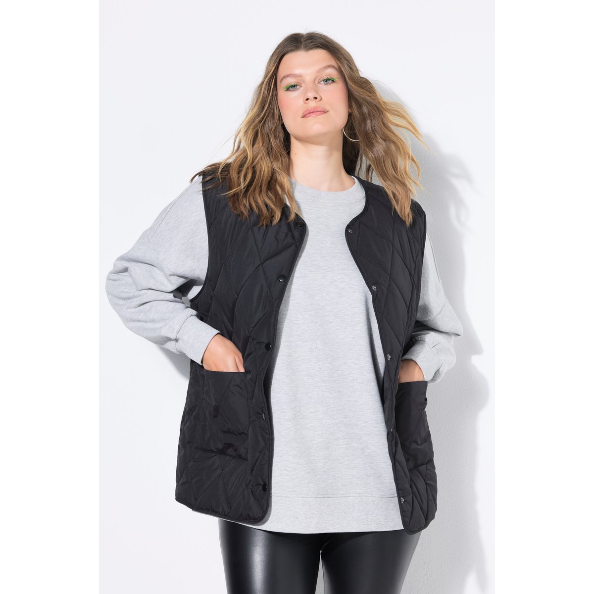 Gilet matelassé léger coupe oversize noir, STUDIO UNTOLD