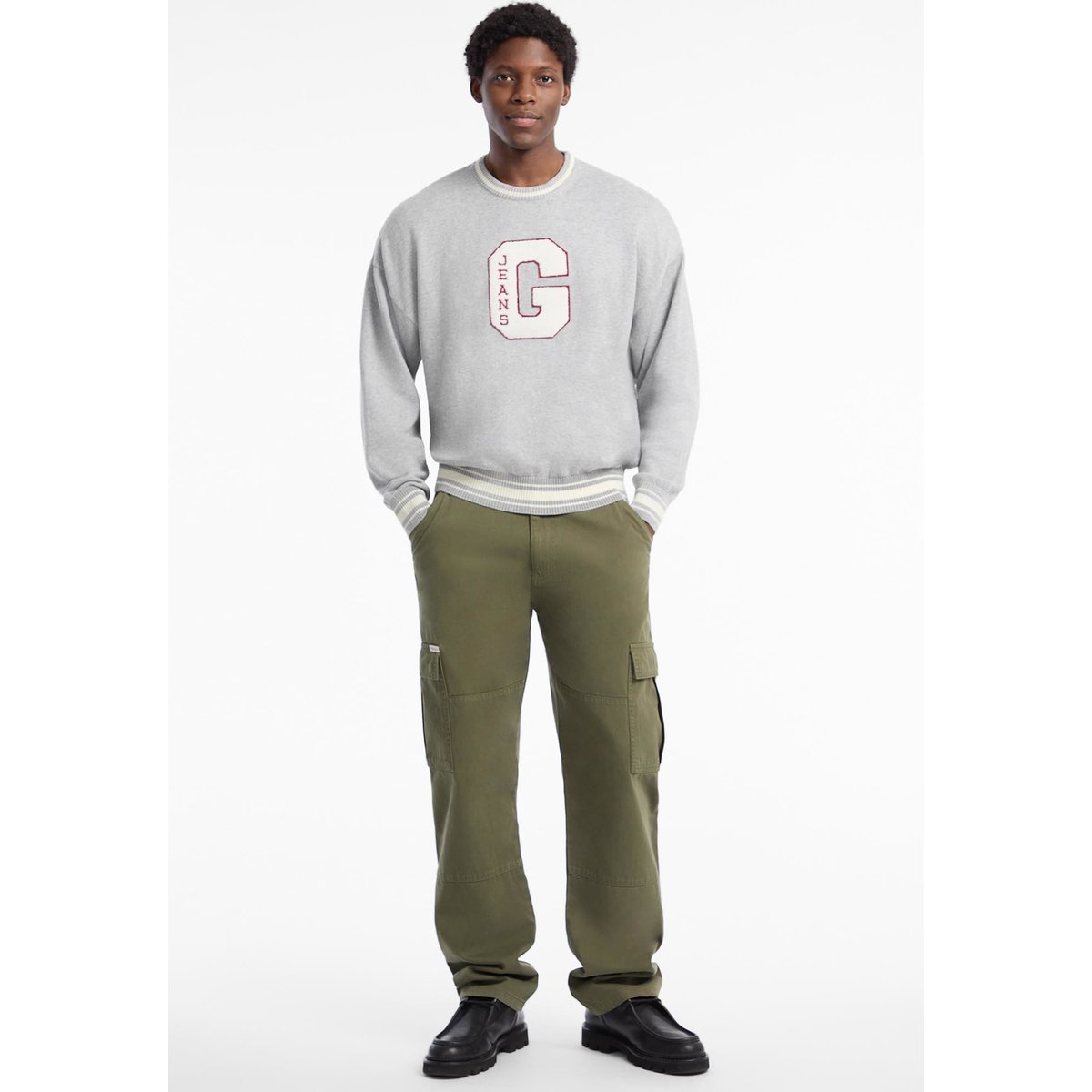 Pull Logo Oversize gris, GUESS JEANS