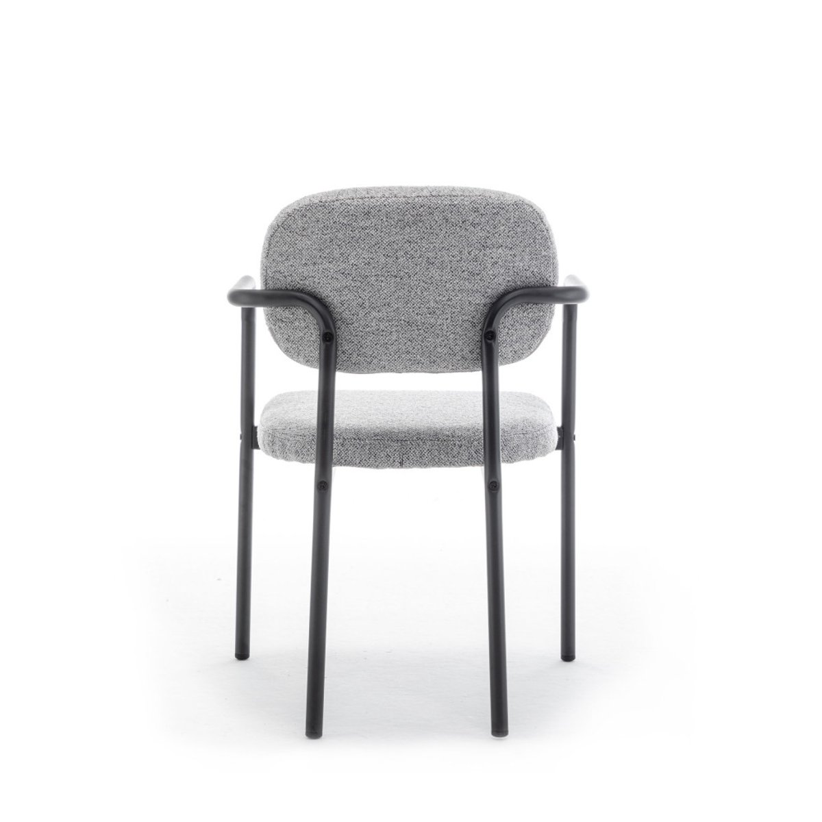 Lot de 2 fauteuils de table en tissu bouclette et métal- STUART gris, DRAWER