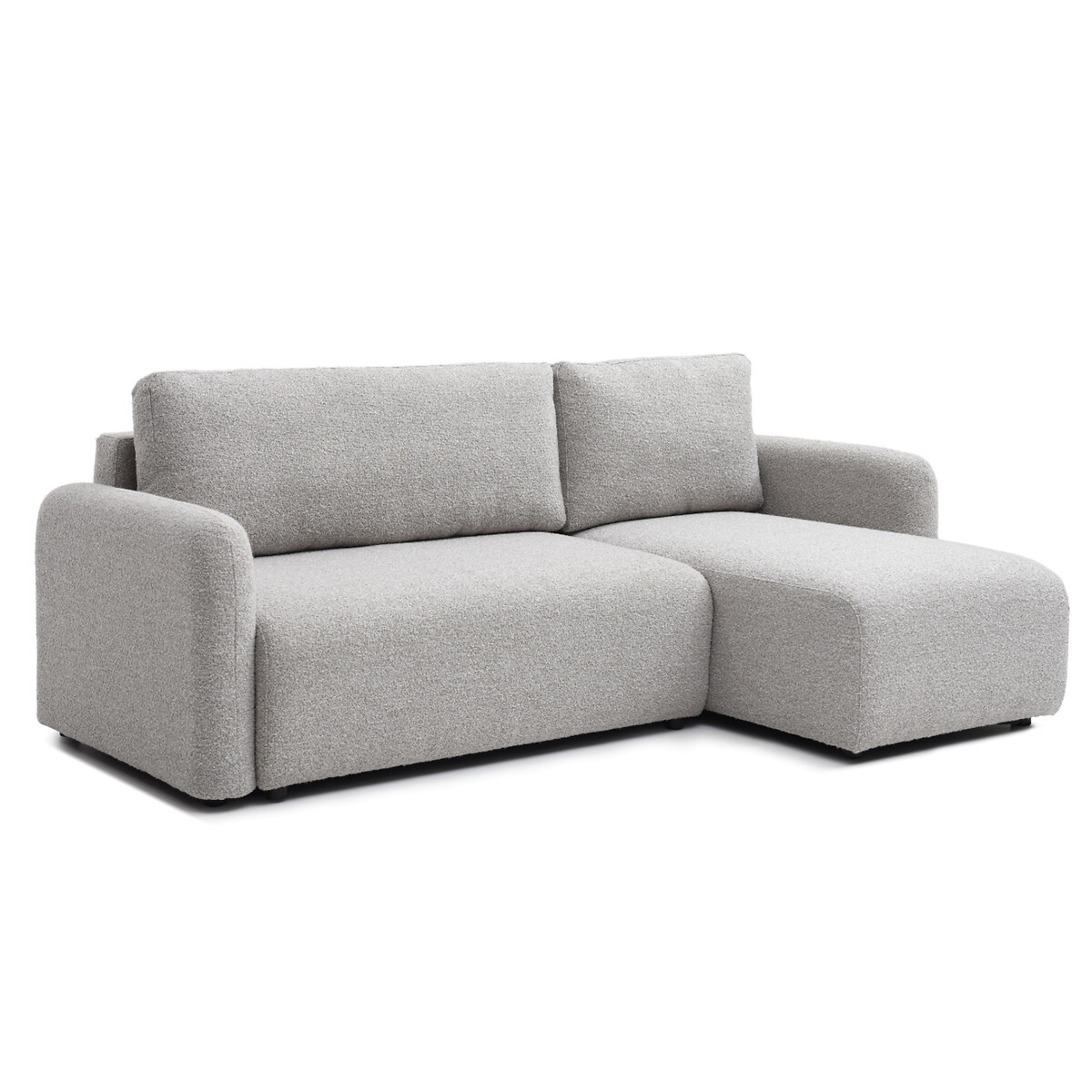 Aire Boucle Corner Sofa Bed light grey, SO'HOME
