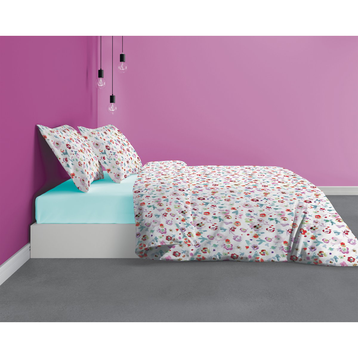 Parure housse de couette en microfibre, LIBERTY rose, C DESIGN HOME TEXTILE