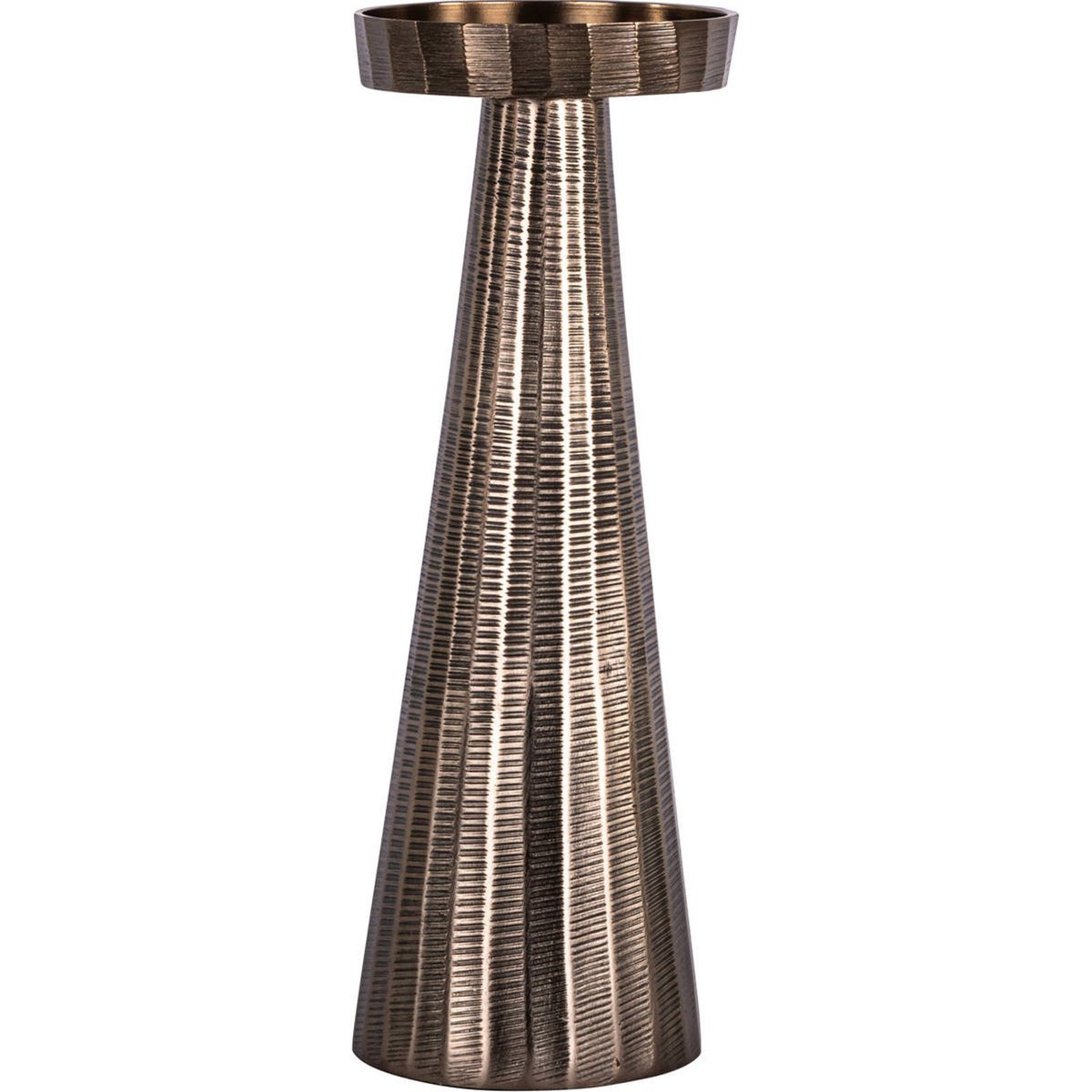 Bougeoir en aluminium texturé bronze, RECOLLECTION