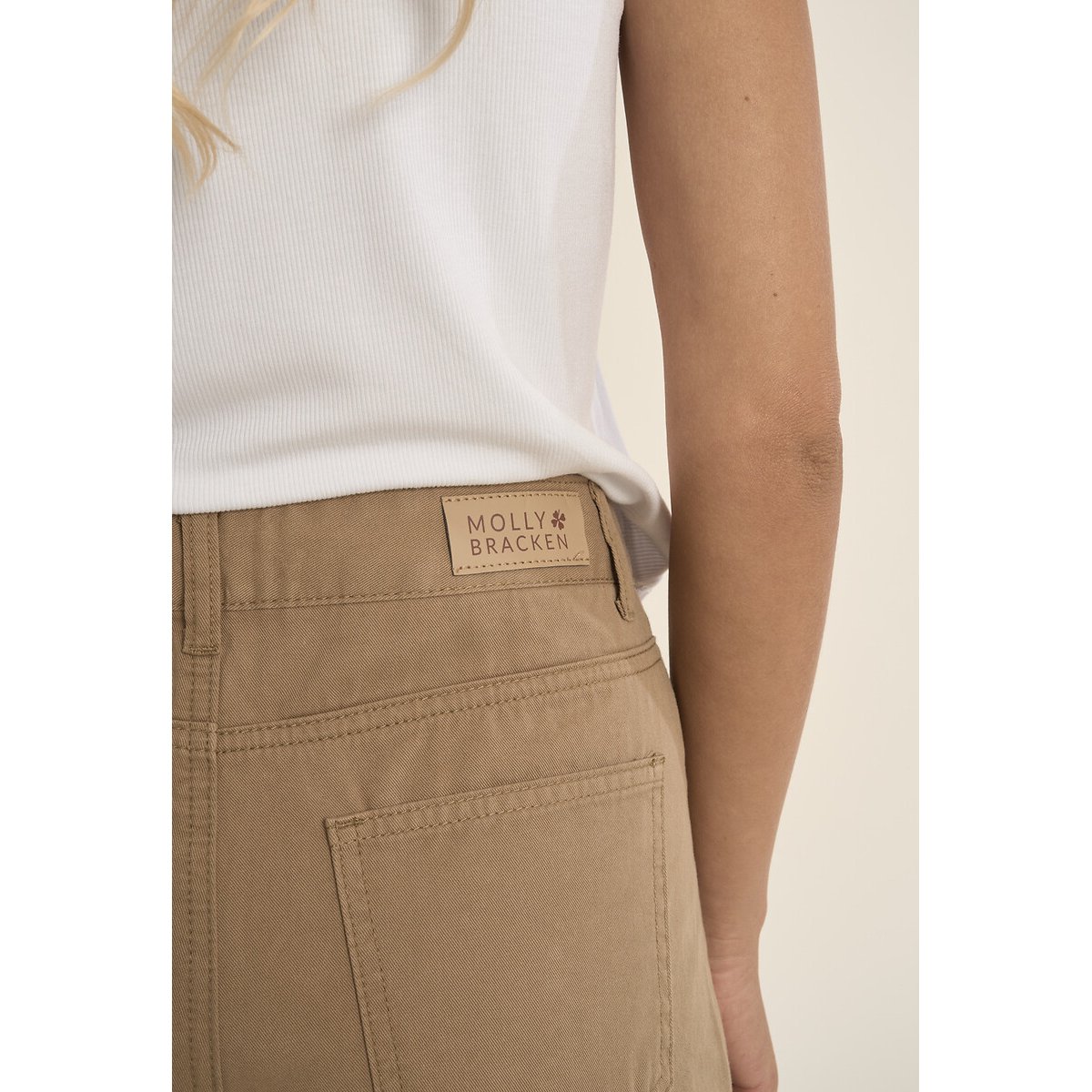 Pantalon large taille haute camel, MOLLY BRACKEN