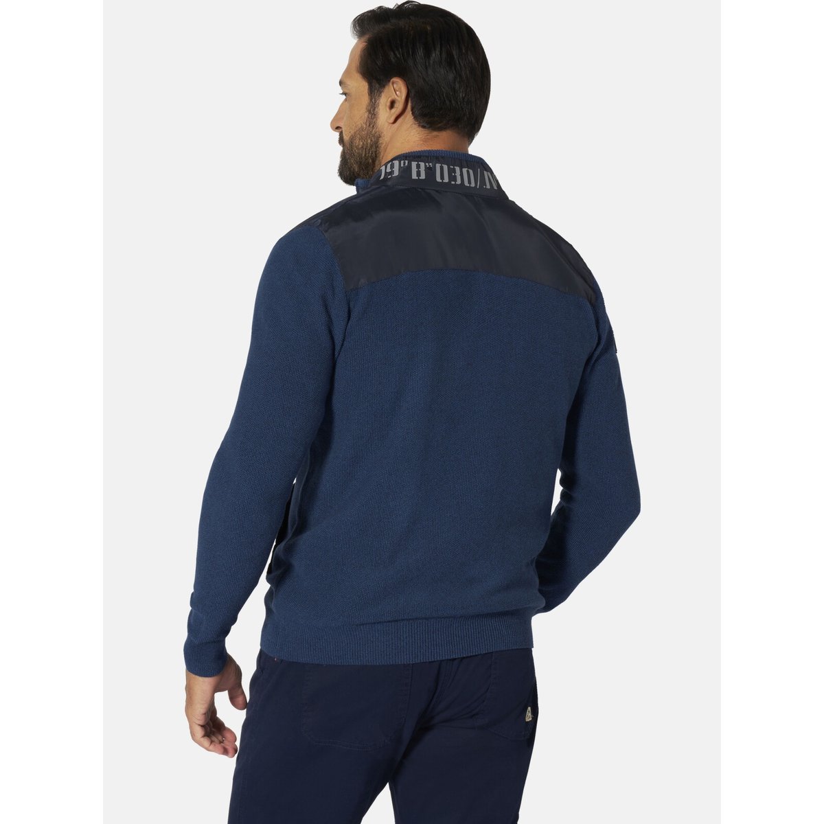 Gilet en maille RADORM bleu mélange, JAN VANDERSTORM