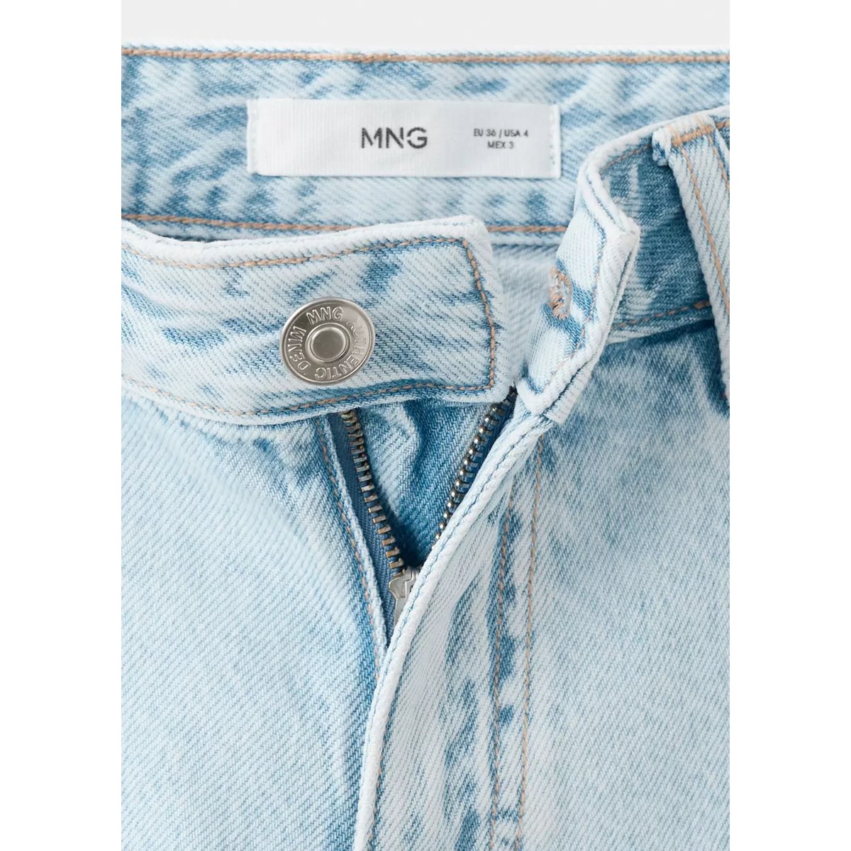 Short détail effiloché bleu clair, MANGO TEEN