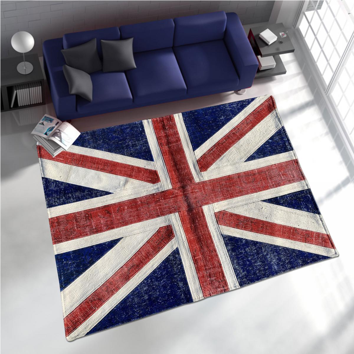 Tapis salon et chambre fait main en laine motif géométrique rouge, UN AMOUR DE TAPIS