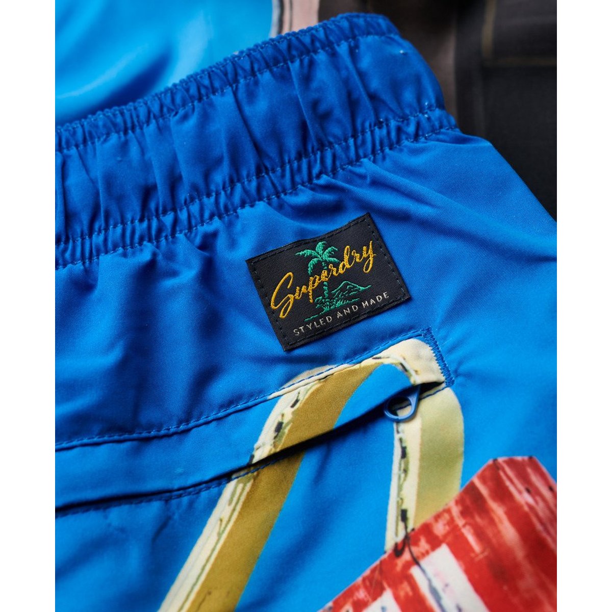 Short de bain Photographic recyclé longueur 43 cm motel blues, SUPERDRY