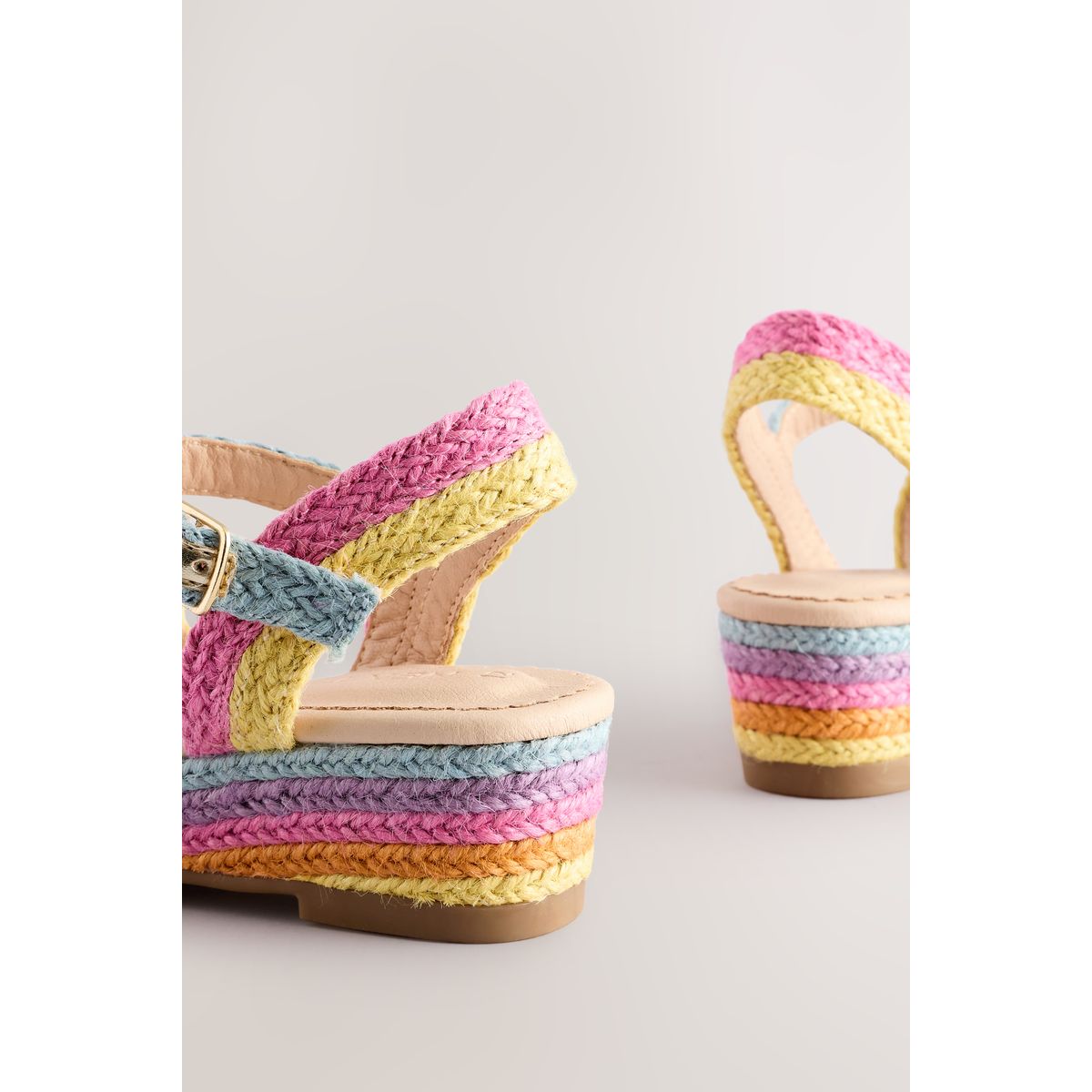 Sandales à semelles compensées jute arc-en-ciel, NEXT