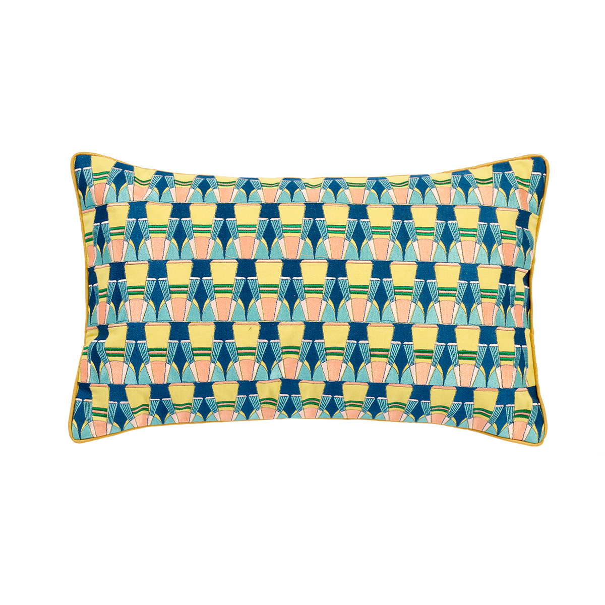 Housse de coussin décorative en coton 30x50 CASUARINA jaune, SIA DECO